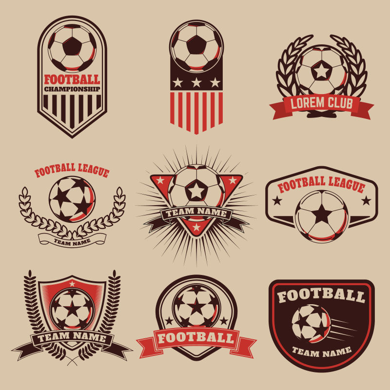 矢量的复古足球标志设计