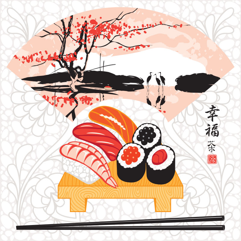 创意矢量现代简约风格的寿司海报设计