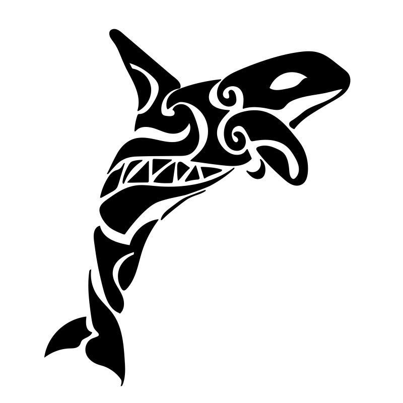 抽象矢量抽象海豚的插图设计