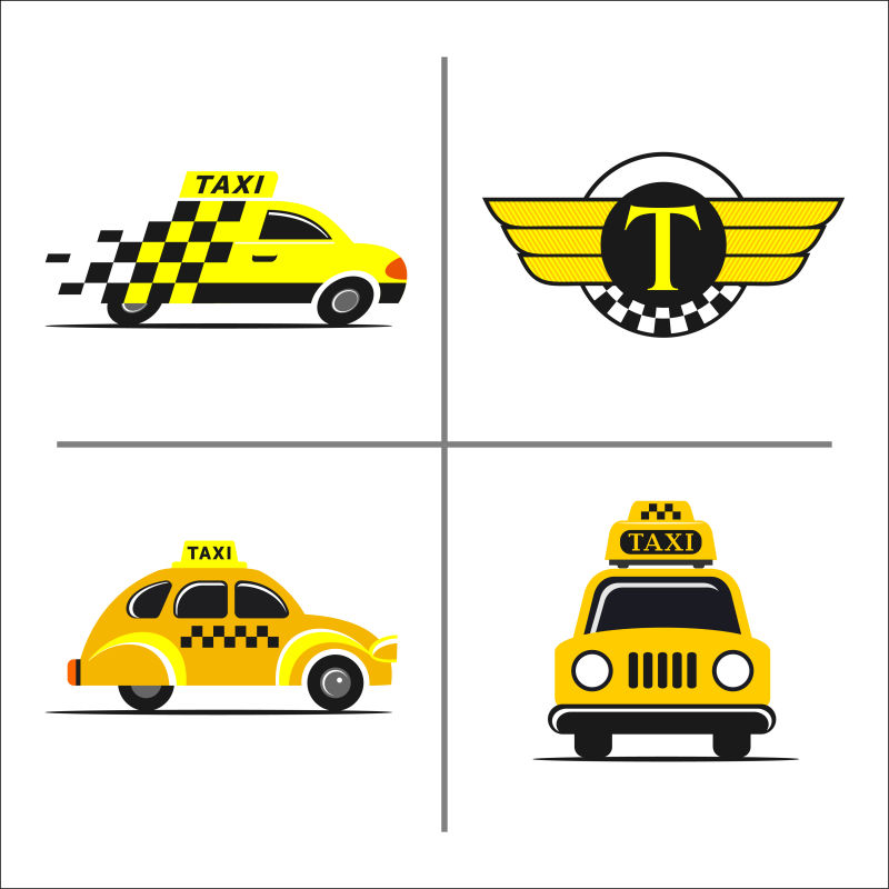 矢量的出租车创意标志