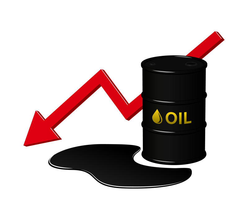 矢量石油价格波动插图设计