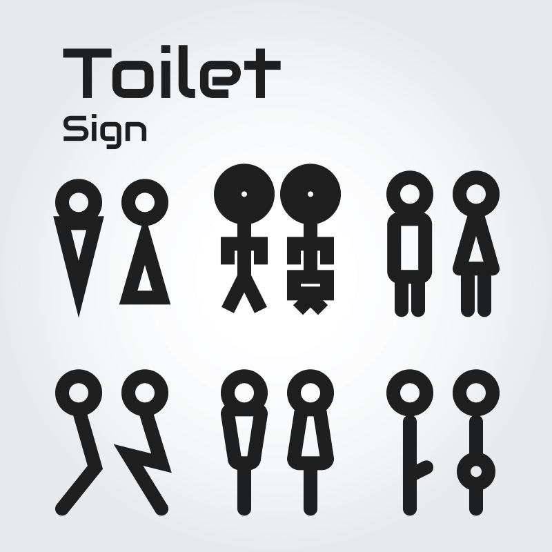 创意的厕所象形图标矢量设计