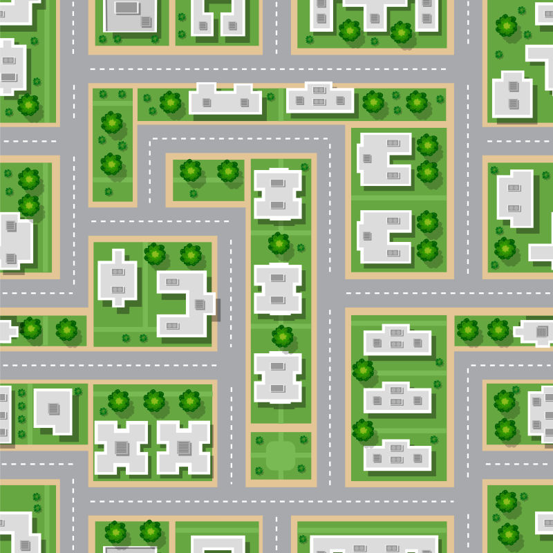 抽象矢量密集的城市道路插图