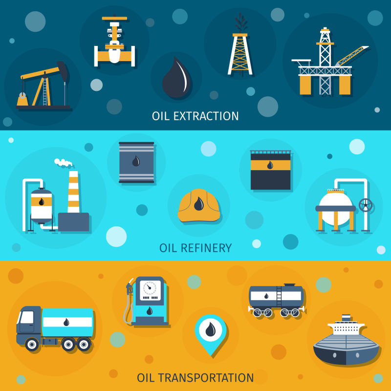 矢量石油工业概念横幅
