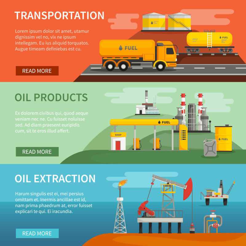 石油工业概念横幅矢量设计