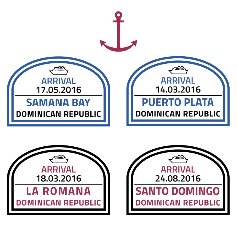 抽象矢量多米尼加共和国海关印章设计