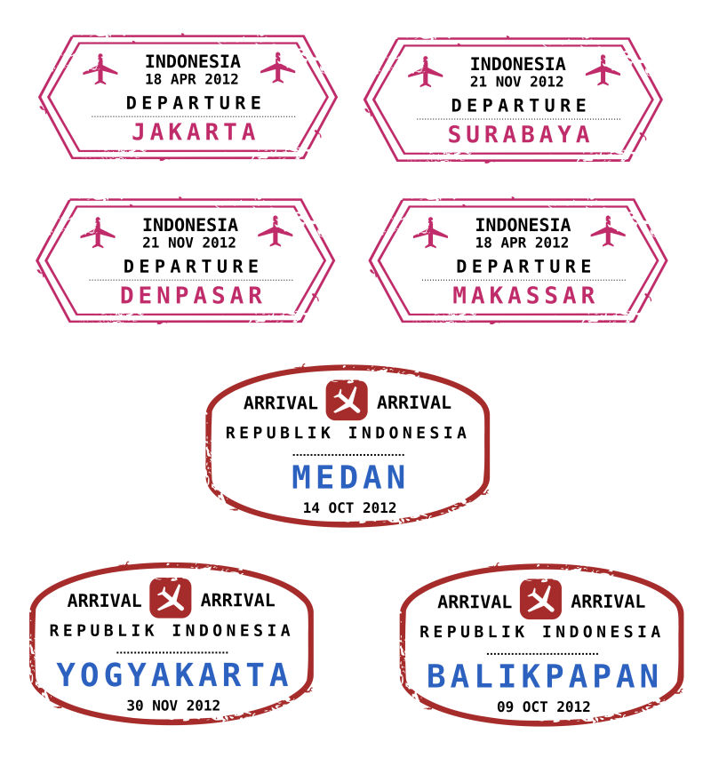 抽象矢量印度尼西亚海关印章设计