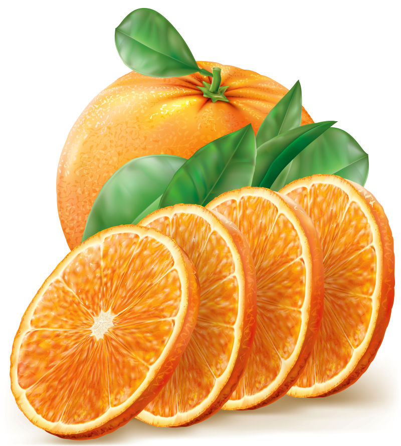 创意矢量抽象橙子的插图设计