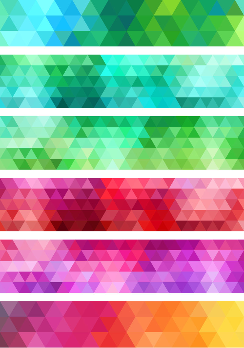 彩色抽象几何图案横幅矢量设计