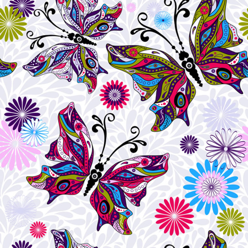 抽象风格的矢量蝴蝶插图