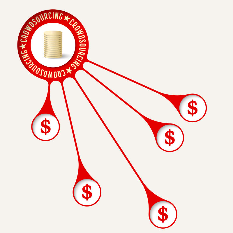 创意货币融资概念的矢量插图