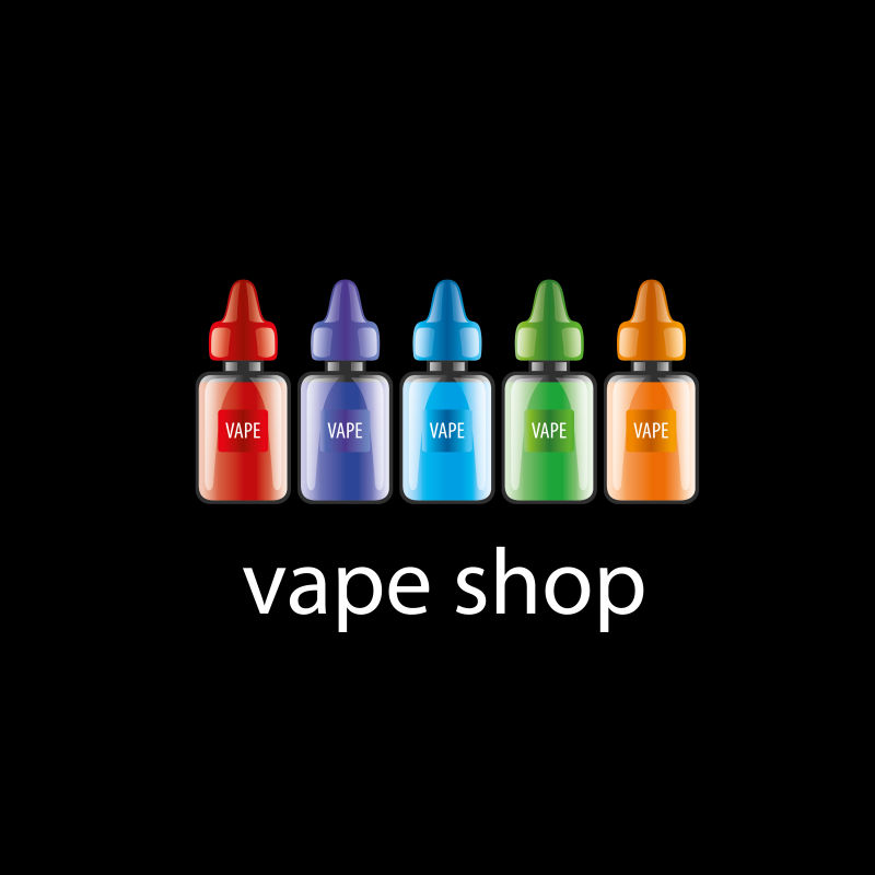 抽象矢量彩色电子烟的宣传标志设计