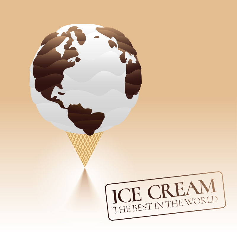 矢量创意可爱的冰淇淋球插图