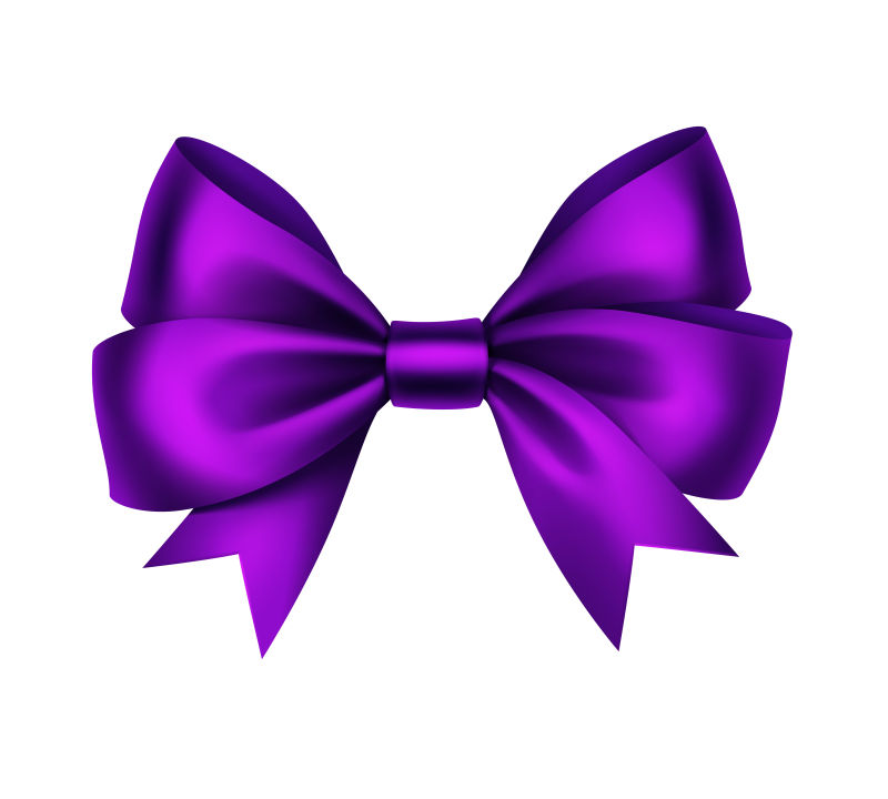 矢量紫色蝴蝶结插图