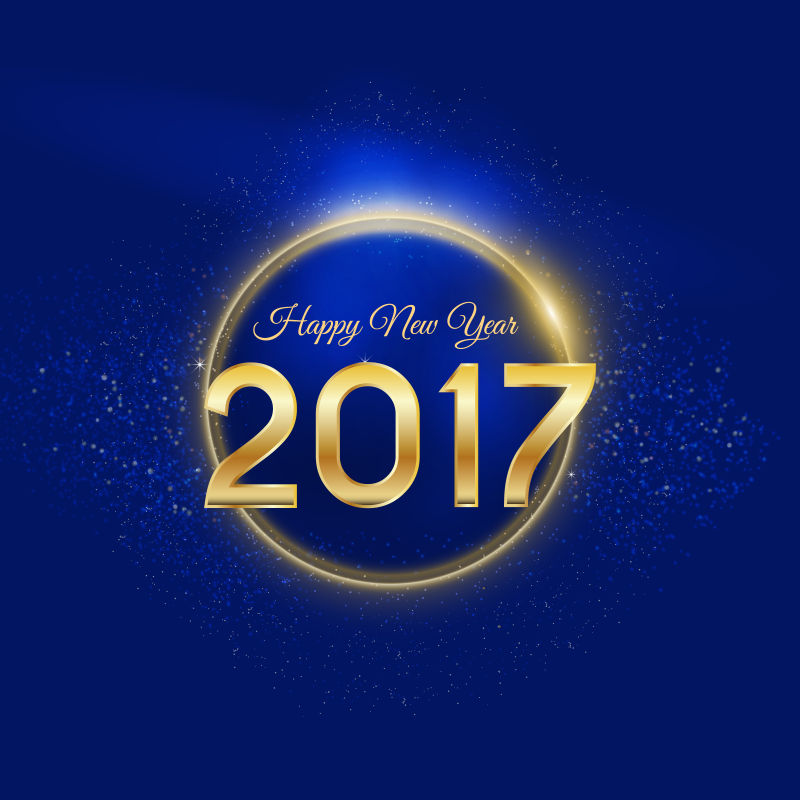 2017蓝色新年背景矢量设计