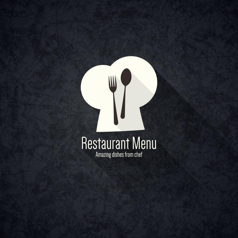 黑色背景的餐厅菜单设计矢量图