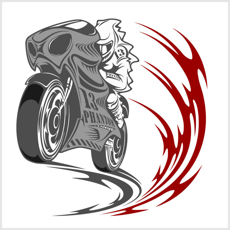 摩托车赛车手插图矢量设计