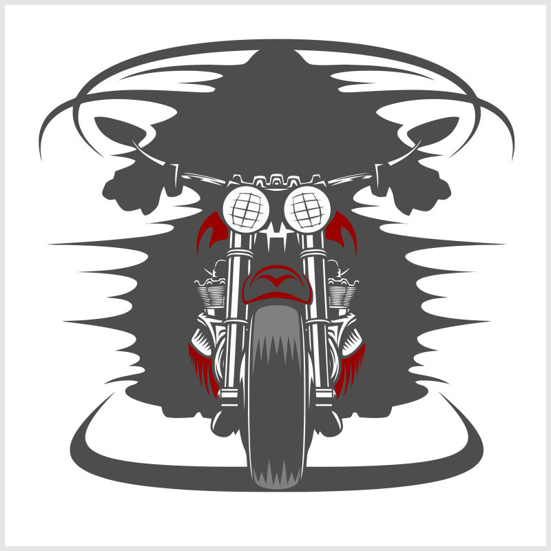 摩托车创意徽章矢量设计