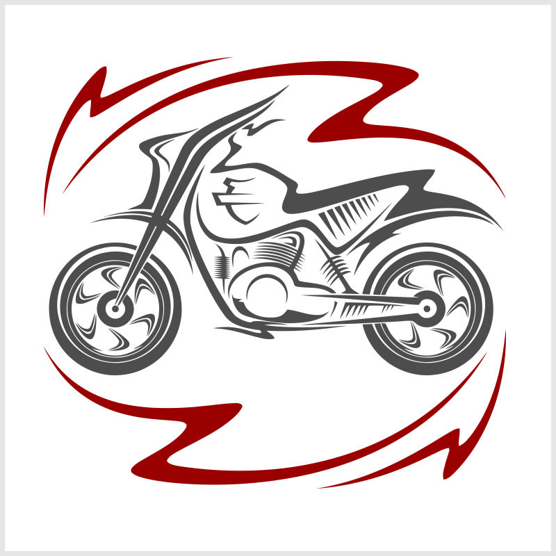 创意摩托车插图矢量设计