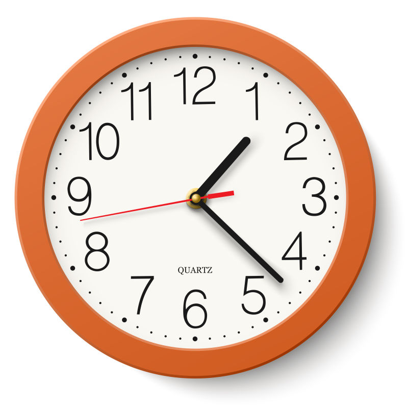 矢量橙色边框的时钟