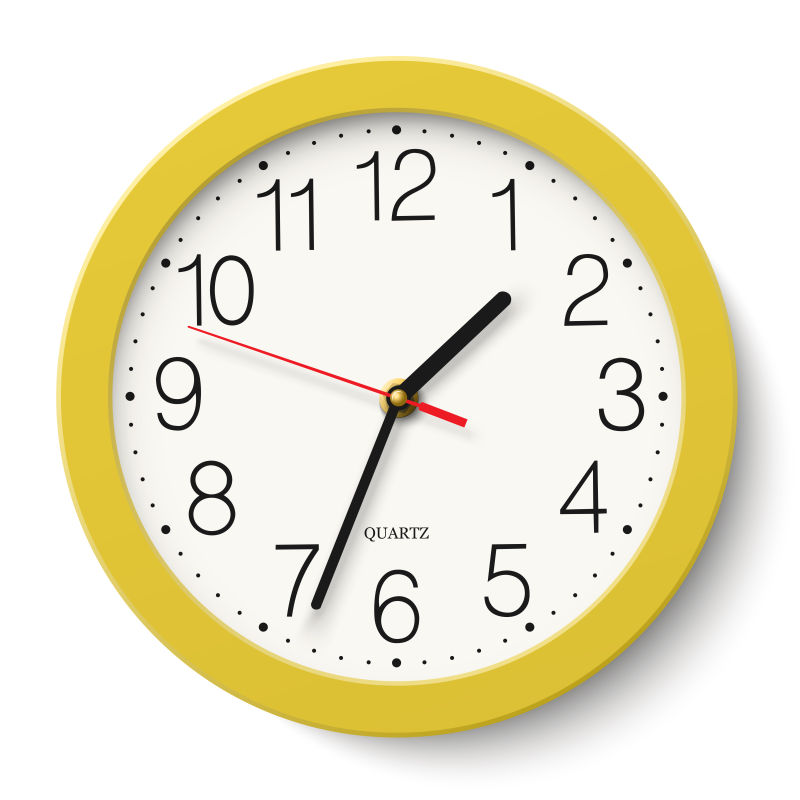 抽象矢量黄边的时钟插图