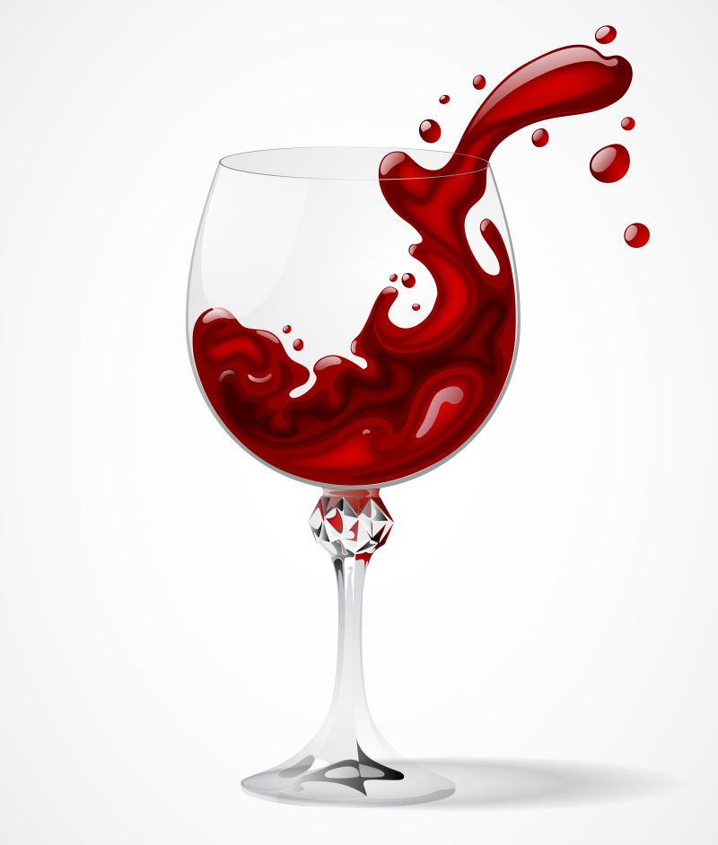 矢量抽象红酒元素的创意插图