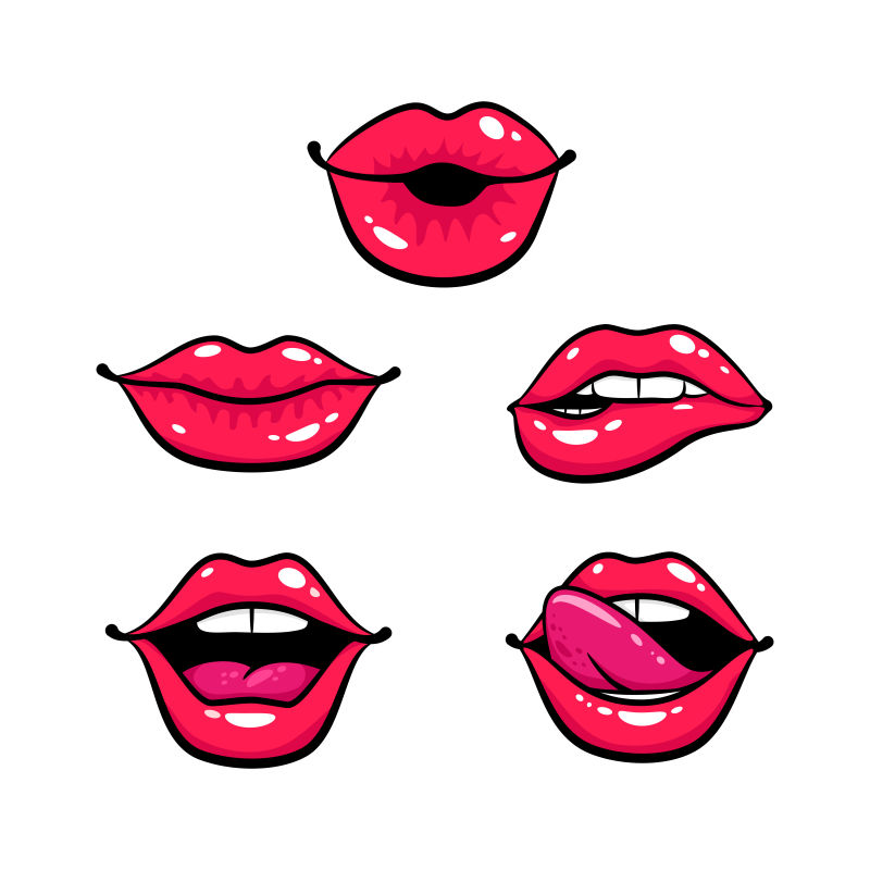 女性嘴唇矢量图形设计