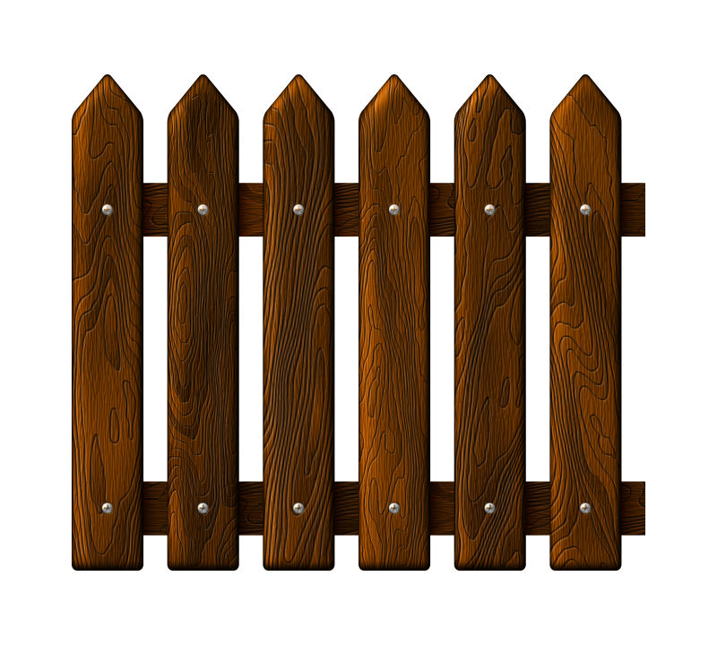矢量的褐色木制栅栏插图