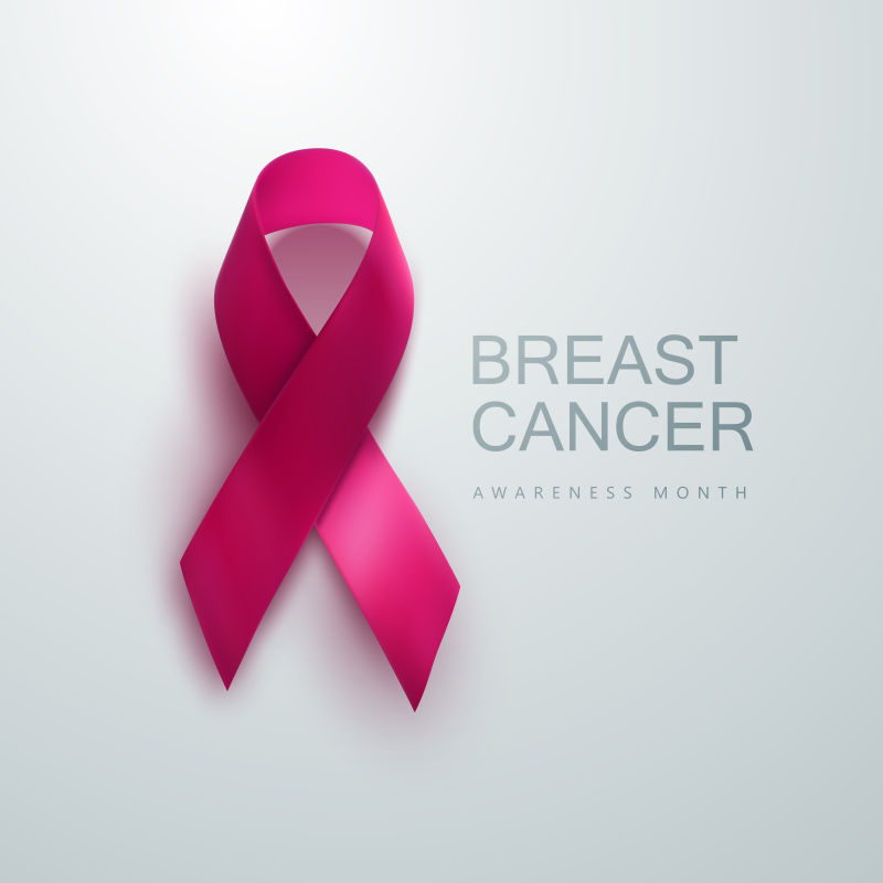 抽象矢量粉色丝带元素的创意乳腺癌宣传海报
