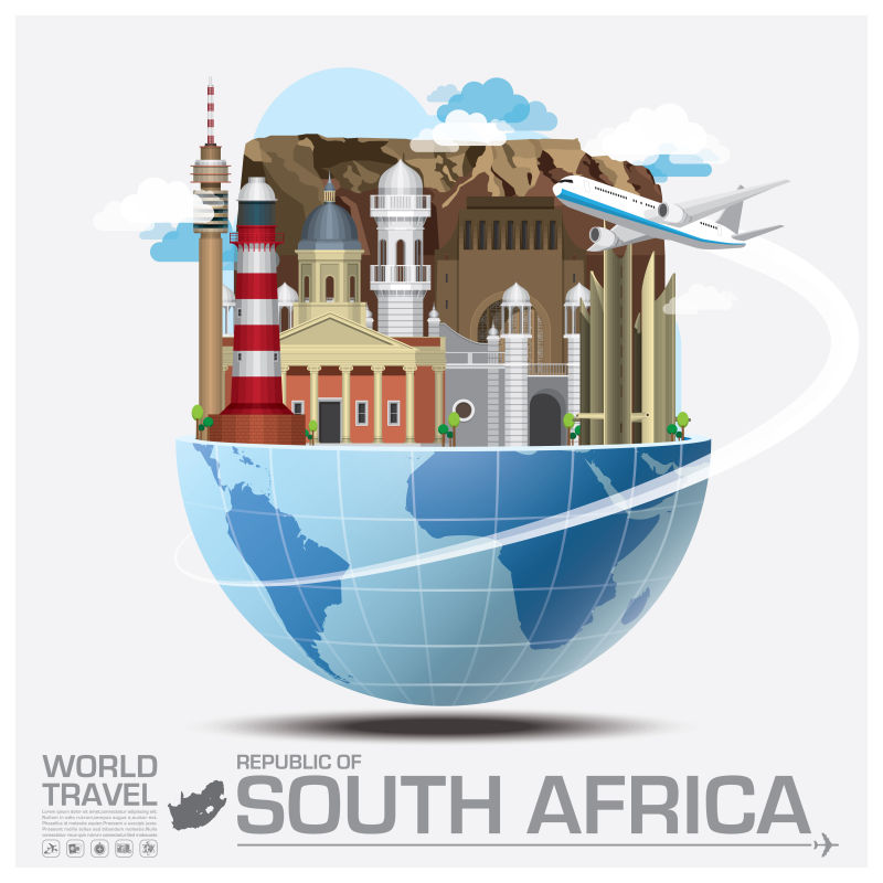 矢量抽象南非旅行概念的插图