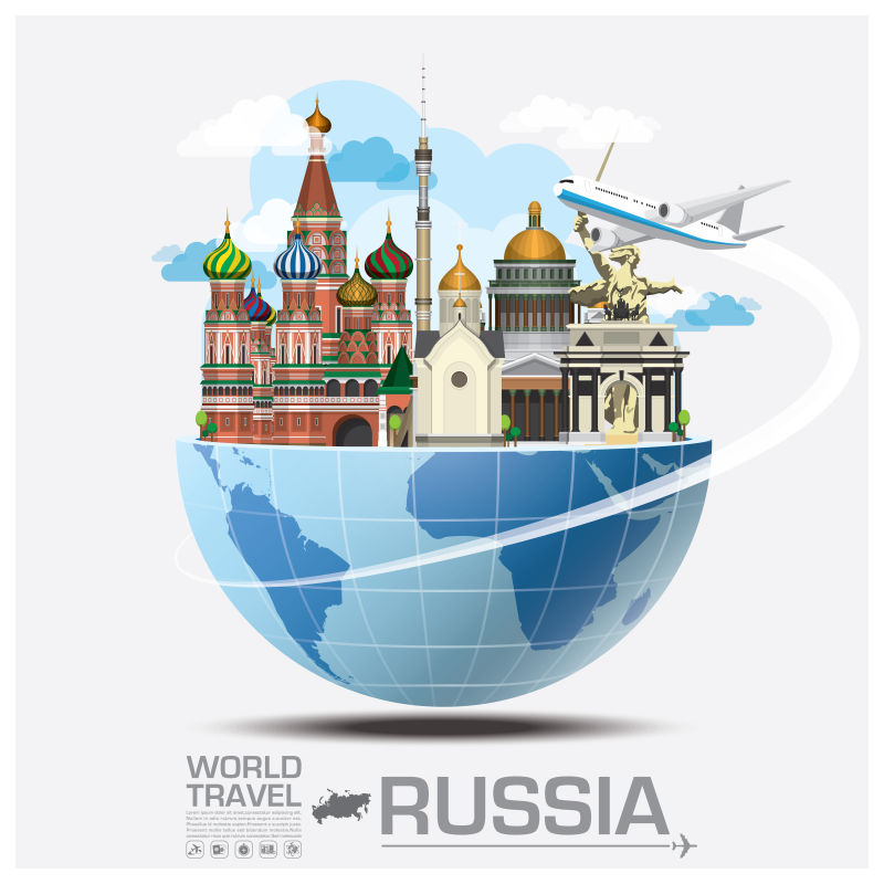 矢量俄罗斯旅行概念的插图
