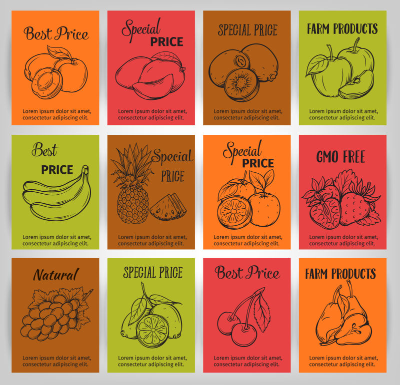 矢量创意果蔬的平面海报设计