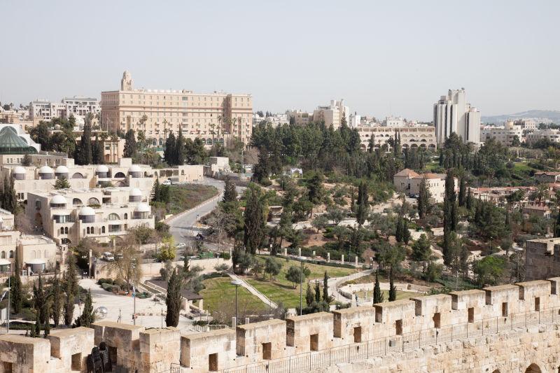 在以色列耶路撒冷的新旧城市风景