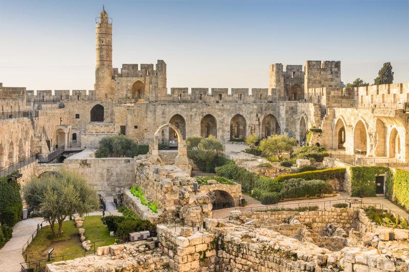 以色列耶路撒冷的大卫城塔风景