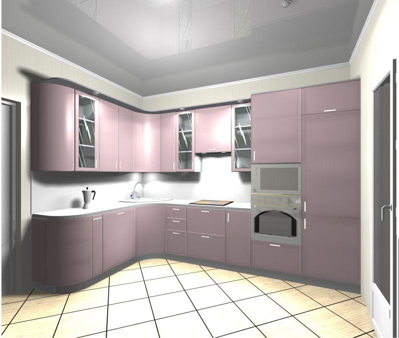粉色厨房渲染室内设计
