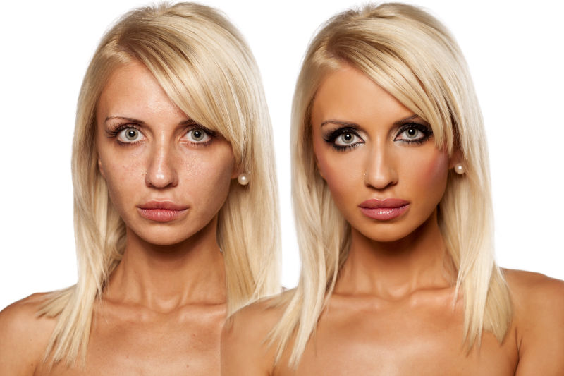 女人素颜与化妆的区别