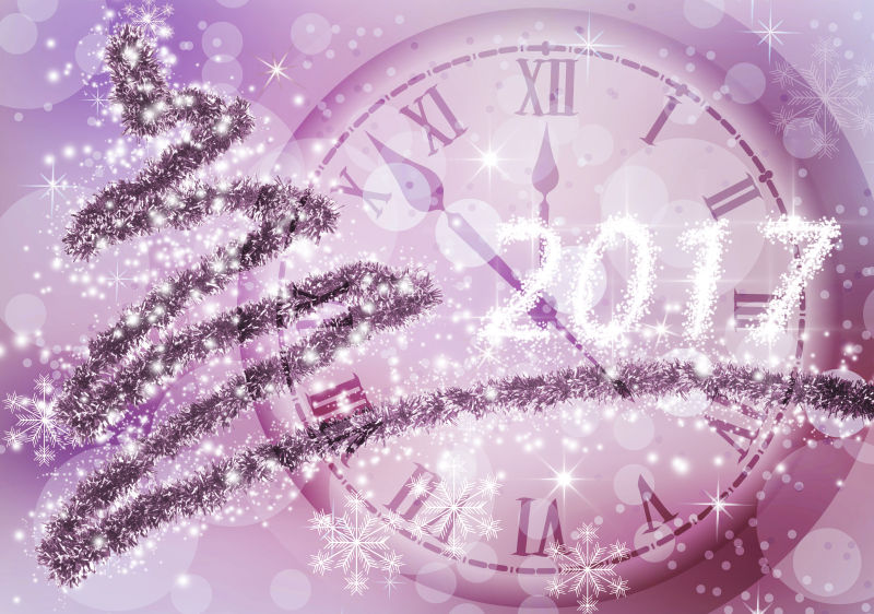 抽象新年时钟背景