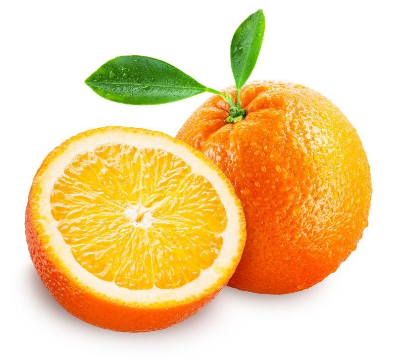 橙色水果在白色的背景下
