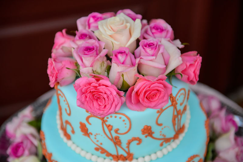 玫瑰花结婚蛋糕