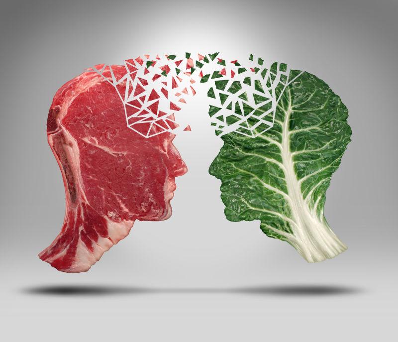 绿色蔬菜和肉类均衡营养