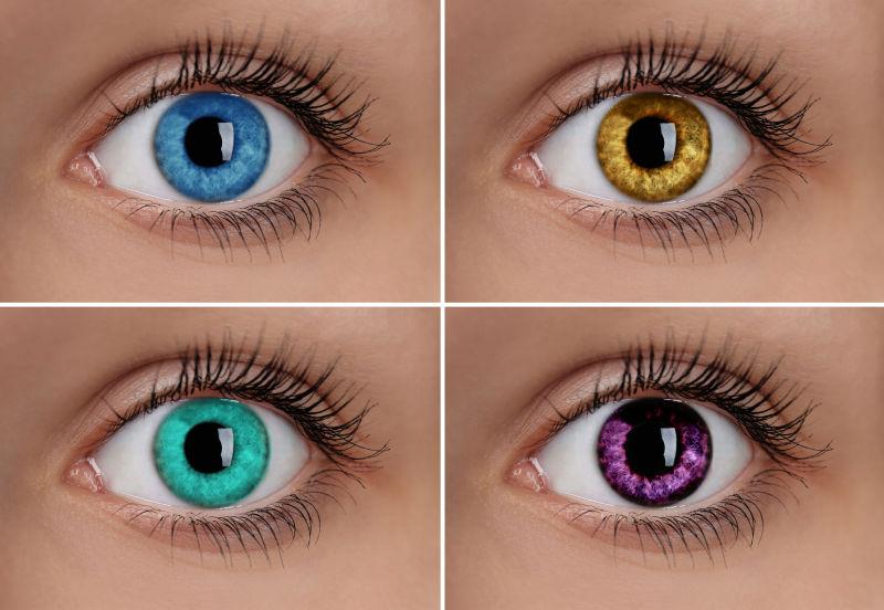 四个带着不同颜色美瞳的眼睛