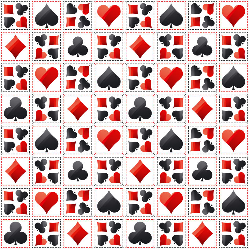 赌场博彩背景与红色和黑色符号