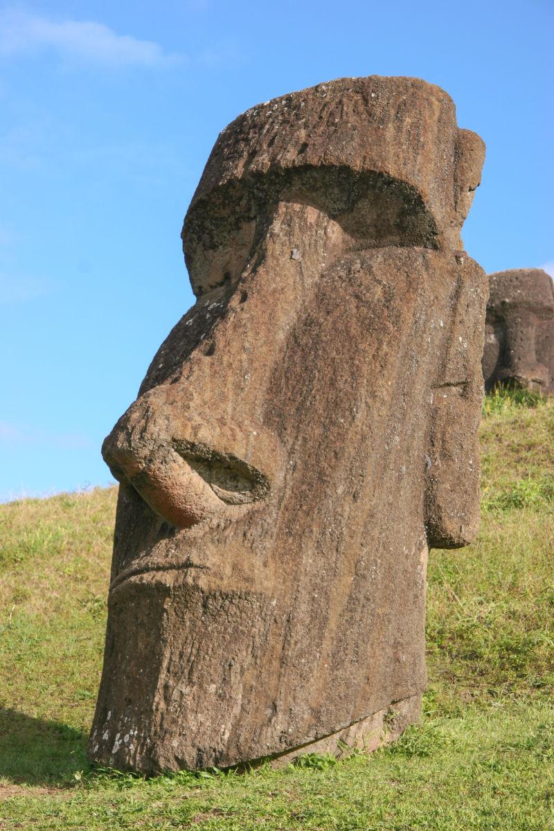 复活岛的拉诺的头部石像纪念碑