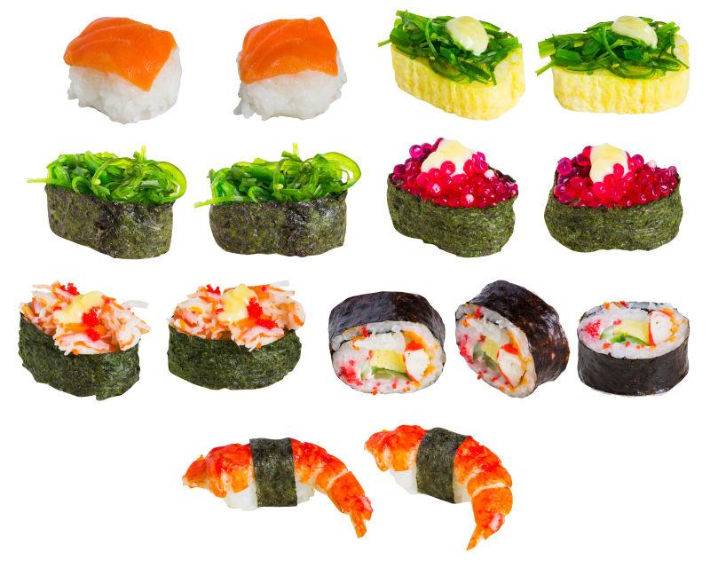 各种口味的日本寿司