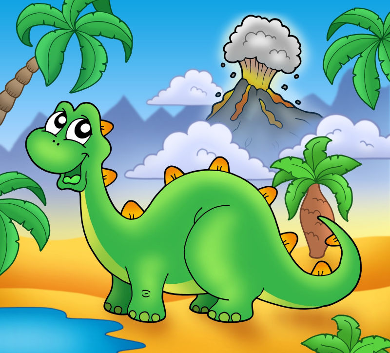 绿色恐龙插画