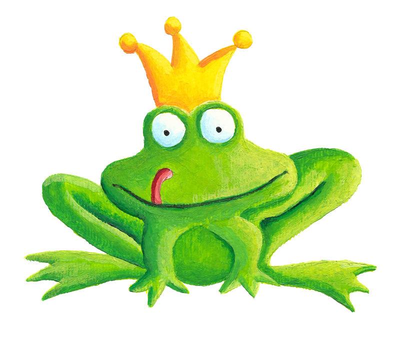 带着皇冠的绿色青蛙