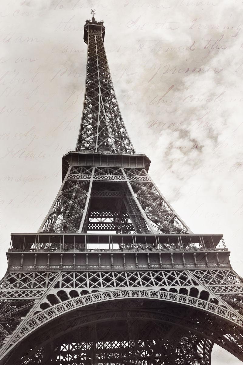 画面上的巴黎埃菲尔铁塔