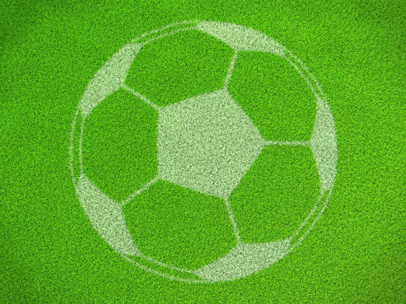 3D插图草地上的足球