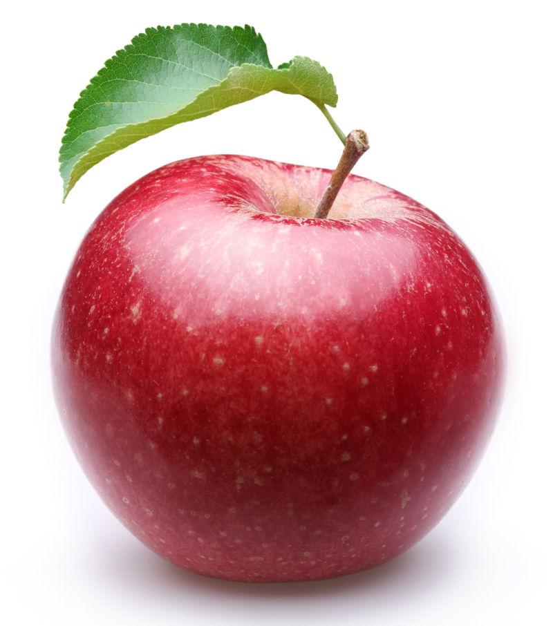 白色背景中成熟的红苹果