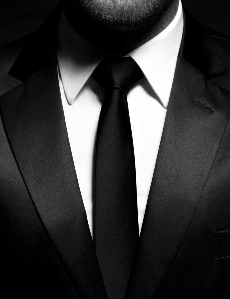 黑色的西装领带